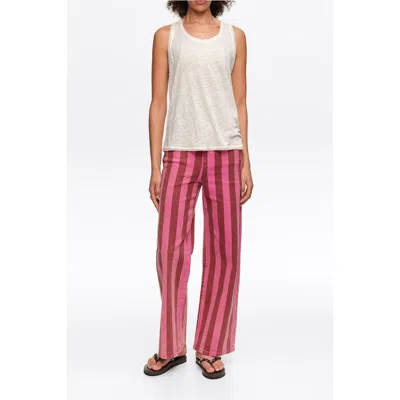 Bimba Y Lola Low-rise 5-pocket -striped Denim Trousers In Multi