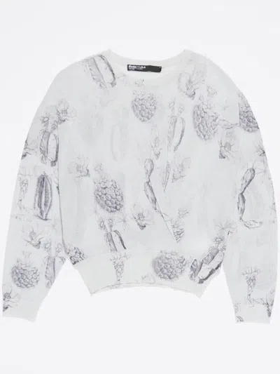 Bimba Y Lola Lurex-detail Printed Jumper In 白色