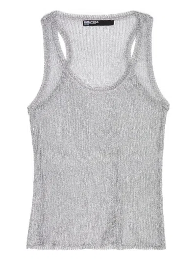 Bimba Y Lola Lurex Knitted Top In Gray