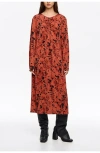 Bimba Y Lola Lynx Gathered Neckline Dress In Brown