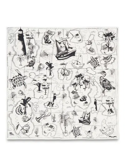 Bimba Y Lola Map-print Scarf In White