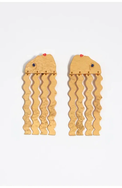 Bimba Y Lola Matte Silhouette Earrings In Gold