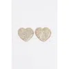 Bimba Y Lola Maxi Crystal Heart Earrings In Gold