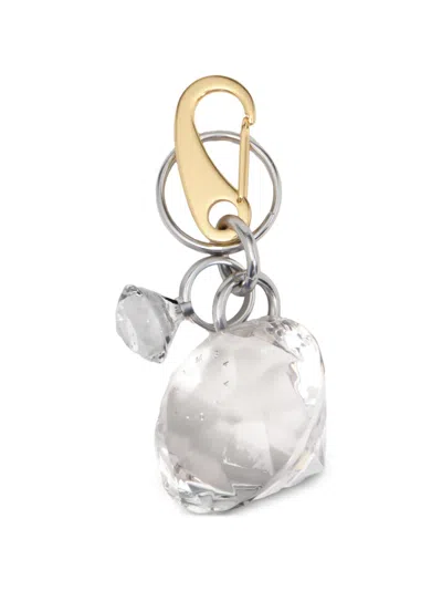 Bimba Y Lola Maxi Crystal Keychain Transparent Resin In Metallic