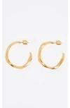 Bimba Y Lola Maxi Matte Uneven Hoop Earrings In Gold