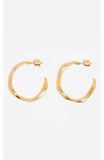 Bimba Y Lola Maxi Matte Uneven Hoop Earrings In Gold