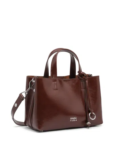 Bimba Y Lola Medium Chihuahua Tote Bag Dark Tan-leather In Brown