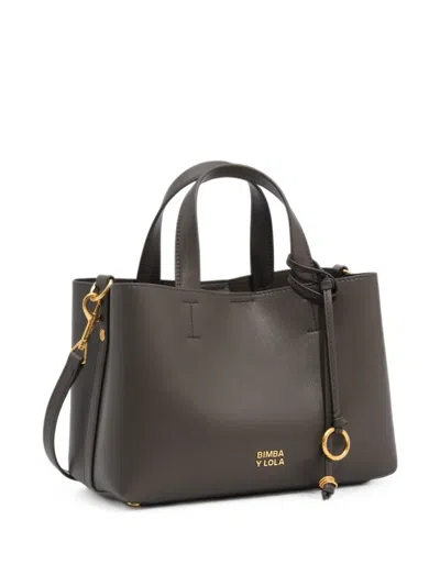 Bimba Y Lola Medium Elephant Leather Chihuahua Tote Bag In Gray
