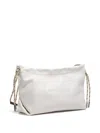 Bimba Y Lola Medium Embossed-logo Drawstring Shoulder Bag In White