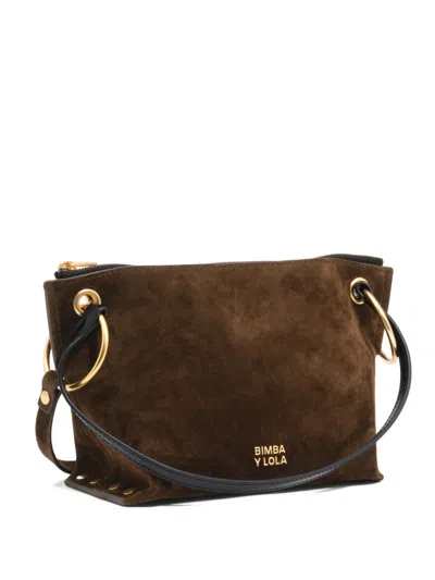 Bimba Y Lola Medium Fango Leather Crossbody Bag In Brown