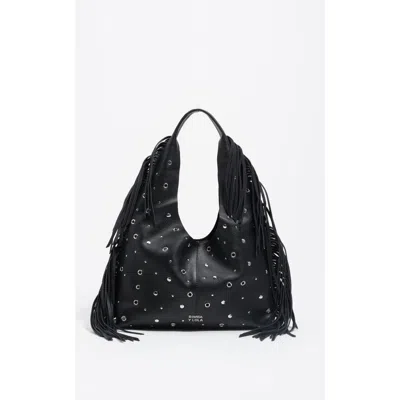 Bimba Y Lola Medium Fringed Leather Paper Bikini Bag In Orange