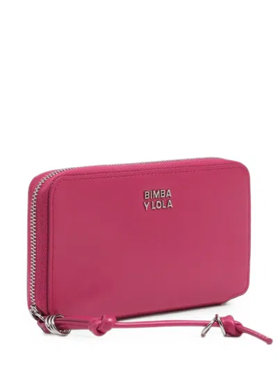 Bimba Y Lola Medium Fuchsia Leather Wallet In Pink
