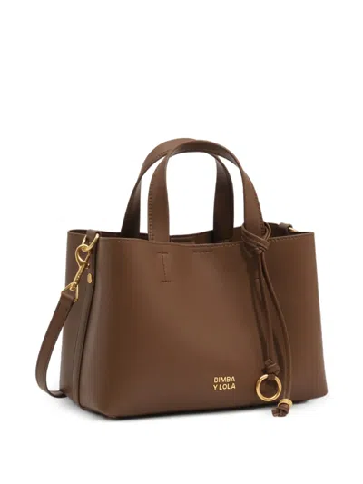 Bimba Y Lola Medium Golden-brown Leather Chihuahua Tote Bag