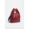 Bimba Y Lola Medium Leather Paper Bag In Red
