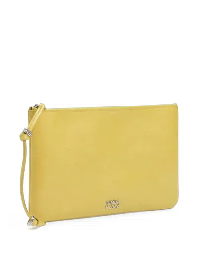 Bimba Y Lola Medium Leather Pouch In Lemon In Red
