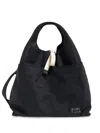 Bimba Y Lola Large Paper Shoulder Bag In Black