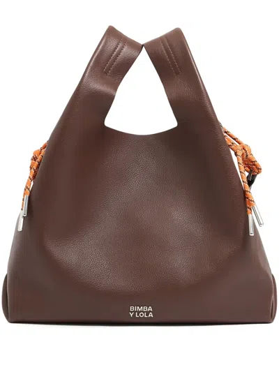 Bimba Y Lola Medium Leather Tote Bag In Brown