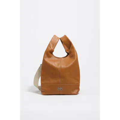 Bimba Y Lola Medium Leather Tote Bag In Brown