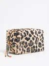 Bimba Y Lola Medium Leopard-print Cosmetic Pouch In Neutrals