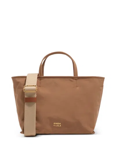 Bimba Y Lola Medium Logo-detail Tote Bag In Brown