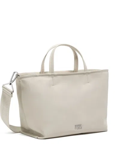 Bimba Y Lola Medium Logo-lettering Shoulder Bag In Neutral
