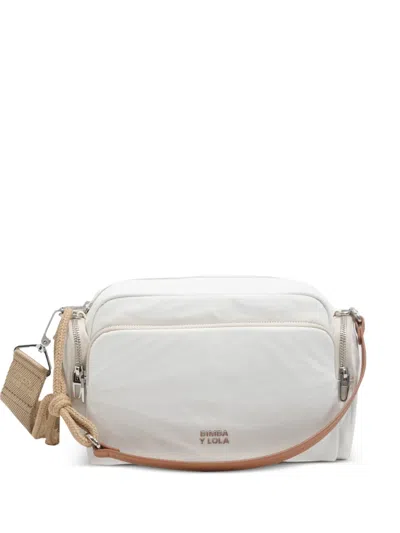 Bimba Y Lola Medium Logo-plaque Pocket-detail Shoulder Bag In White