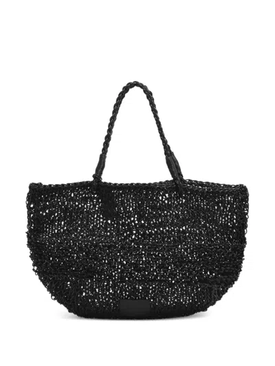 Bimba Y Lola Medium Mesh-leather Shoulder Bag In Black