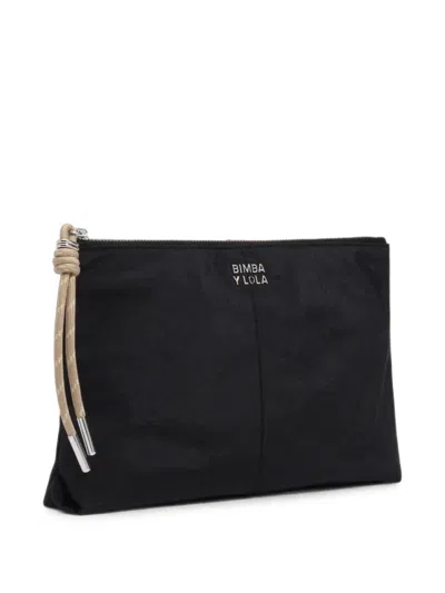 Bimba Y Lola Medium Mocha Nylon Clutch Make-up Case In Pink