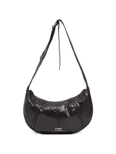 Bimba Y Lola Medium Moon Suitcase With Eggplant Shimmer In Brown
