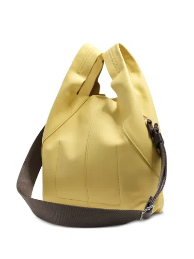 Bimba Y Lola Medium Paper Leather Tote Bag In Yellow