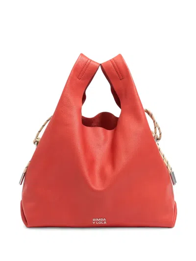 Bimba Y Lola Medium Paper Shoulder Bag In Red
