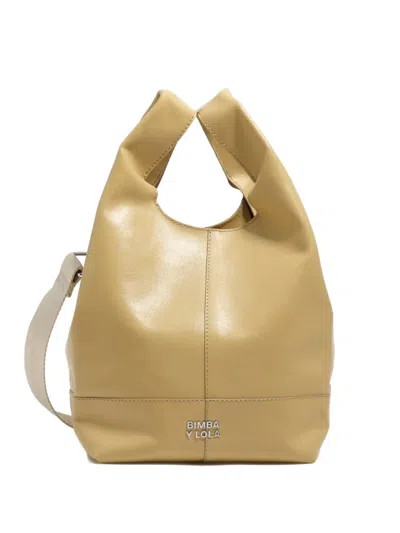 Bimba Y Lola Medium Paper Tote Bag In Brown