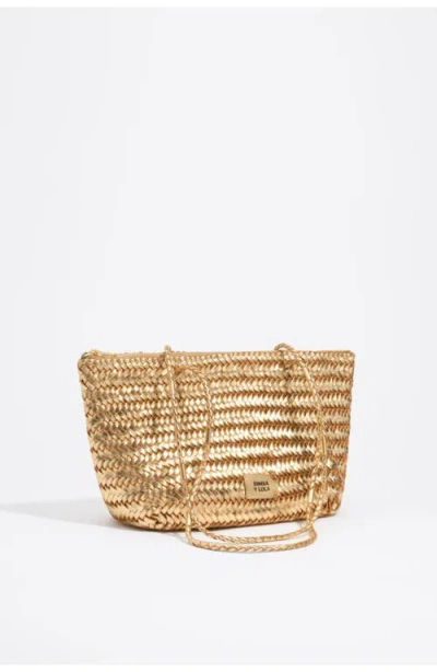 Bimba Y Lola Medium Plaited Leather Shopper Bag In Gold