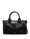 Bimba Y Lola Medium Pocket Leather Tote Bag In Black