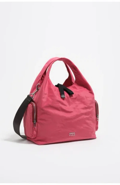 Bimba Y Lola Medium Pocket Paper Bag In Pink