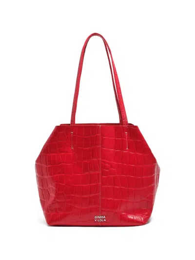 Bimba Y Lola Medium Textured-leather Tote Bag In Red