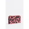 Bimba Y Lola Leopard-print Zipped Cardholder In Pink