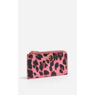 BIMBA Y LOLA BIMBA Y LOLA MEDIUM TEXTURED SHINY LEOPARD PRINT CARD HOLDER/COIN WALLET