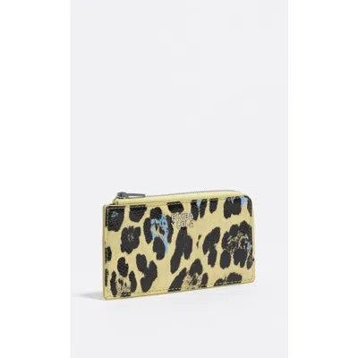 BIMBA Y LOLA BIMBA Y LOLA MEDIUM TEXTURED SHINY LEOPARD PRINT CARD HOLDER/COIN WALLET