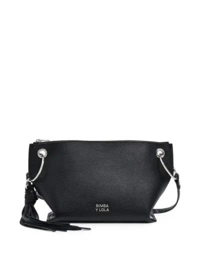 Bimba Y Lola Medium Trapecio Bag In Black Leather