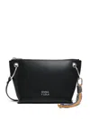 Bimba Y Lola Medium Trapezium Leather Crossbody Bag In Black