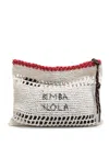 Bimba Y Lola Medium White Raffia-effect Handbag In Multi