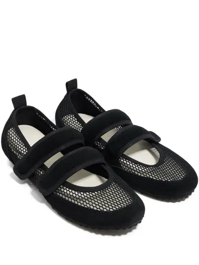 Bimba Y Lola Mesh-panelling Ballerina Shoes In Black
