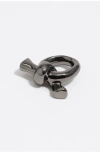 Bimba Y Lola Metallic Knot Scarf Ring In Black