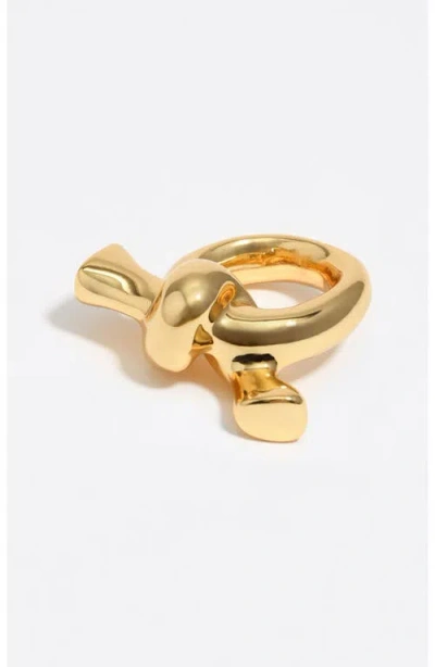 Bimba Y Lola Metallic Knot Scarf Ring In Gold