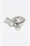 Bimba Y Lola Knot Scarf Ring In Metallic