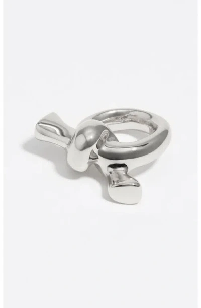Bimba Y Lola Knot Scarf Ring In Metallic