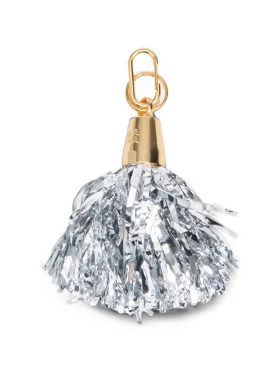 Bimba Y Lola Metallic Pompom Keyring In White