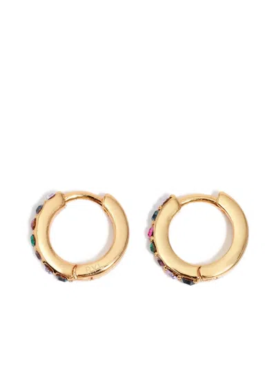 Bimba Y Lola Mini Crystal Hoop Earrings In Gold