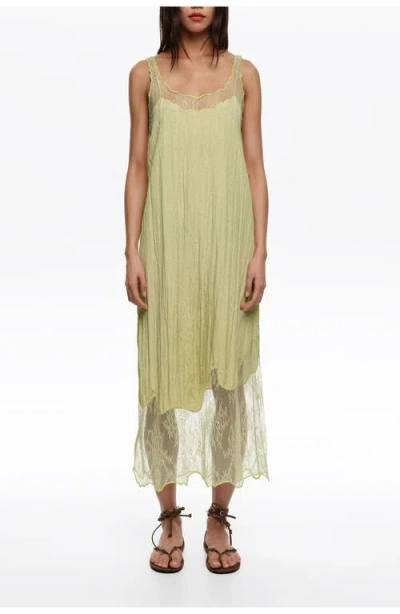 Bimba Y Lola Mini Dots Lace Strap Dress In Yellow